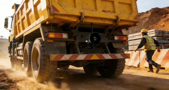 大货车、土方车倒车提示